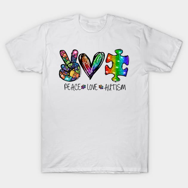 Peace Love Autism Awareness T-Shirt by Ripke Jesus